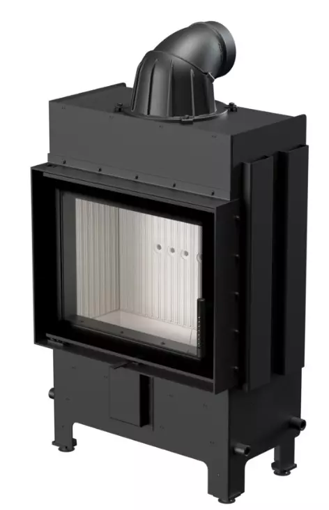 Kominek stalowy Lucy Slim 8 kW fi 160 - widok z boku