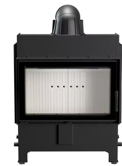 Kominek stalowy Lucy Slim 10 kW fi 200 - widok z przodu