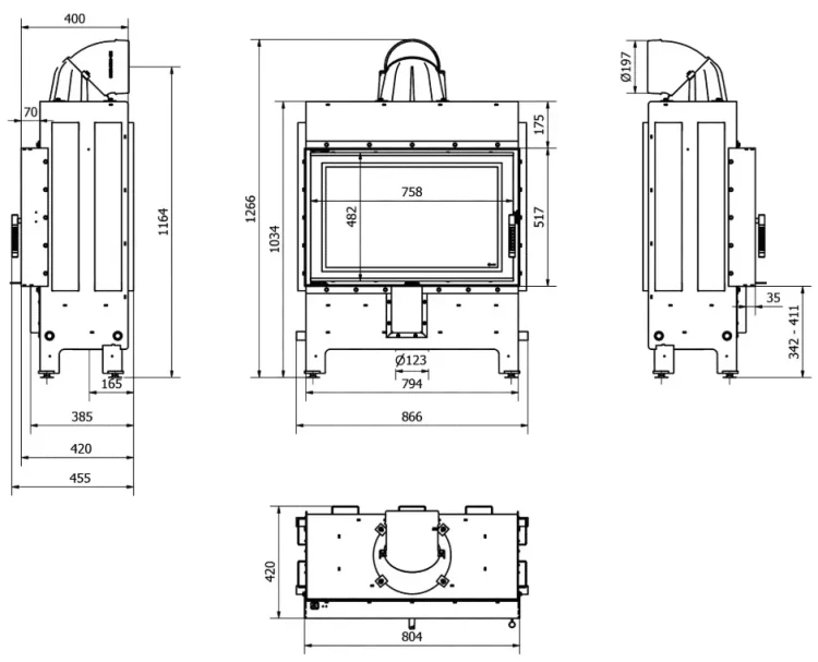 Wymiary Lucy Slim 10 kW