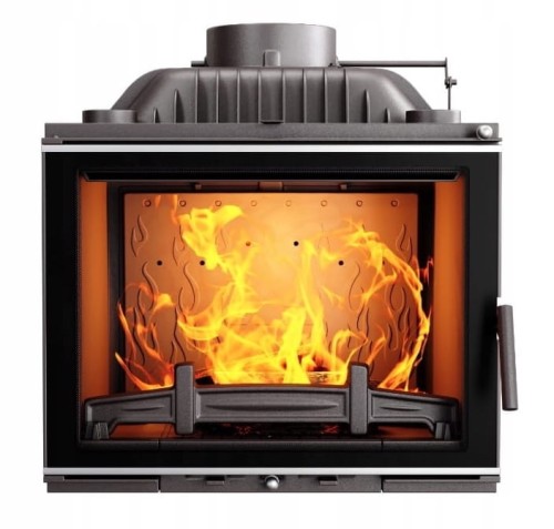 Kominek żeliwny Kawmet Kompakt W17 EKO Decor 12,3 kW wizualizacja ognia od frontu