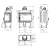 Rysunek z wymiarami kominka stalowego Lucy Slim prawy 8 kW