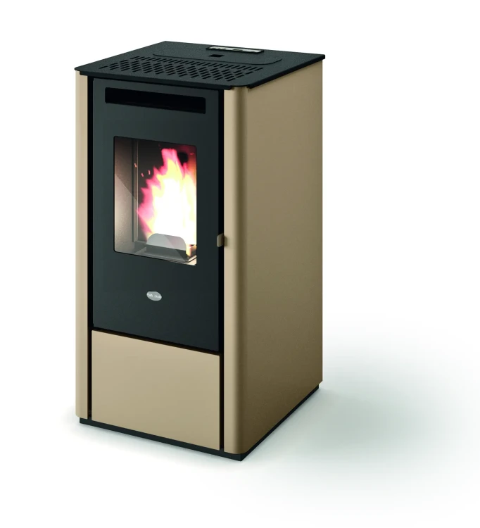 Piec pelletowy Thelma 9kW z nadmuchem w kolorze cappuccino