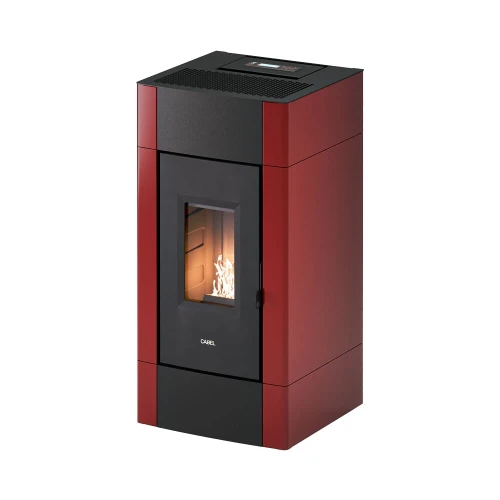 Piec na pelet Cadel Cristal 9 kW w kolorze bordowym