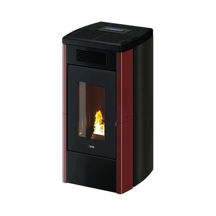 Piec na pelet Cadel Atena Plus 12 kW w kolorze bordowym