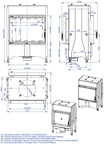 Wymiary wkładu Romotop Dynamic B2G 66.50.01