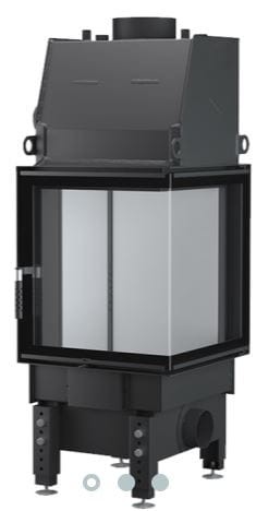 Wkłady kominkowe wodne Kominek z płaszczem wodnym Nemo 8B 12 kW Narożny