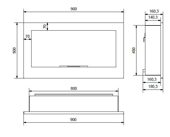 Biokominek INSIDE 900 z certygikatem TUV