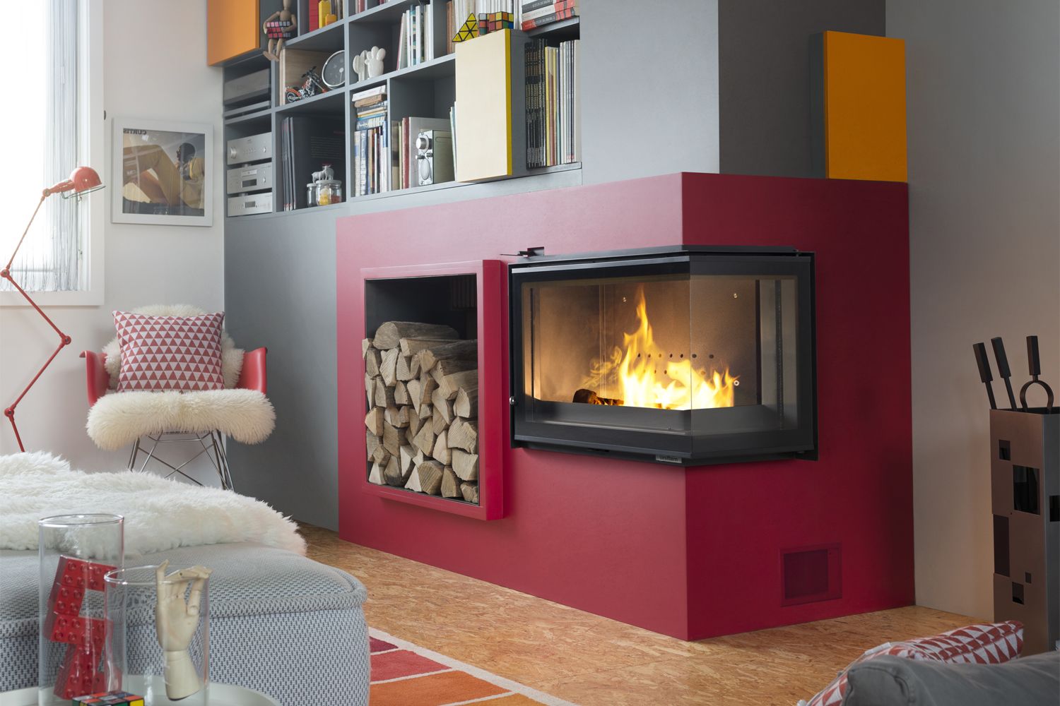 Uniflam 700 Plus Eco prawa boczna szyba z szybrem doprowadzenie powietrza DP