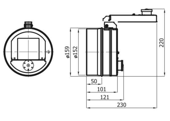Regulator ciągu kominowego RCO fi 150 z systemem przeciwwybuchowym
