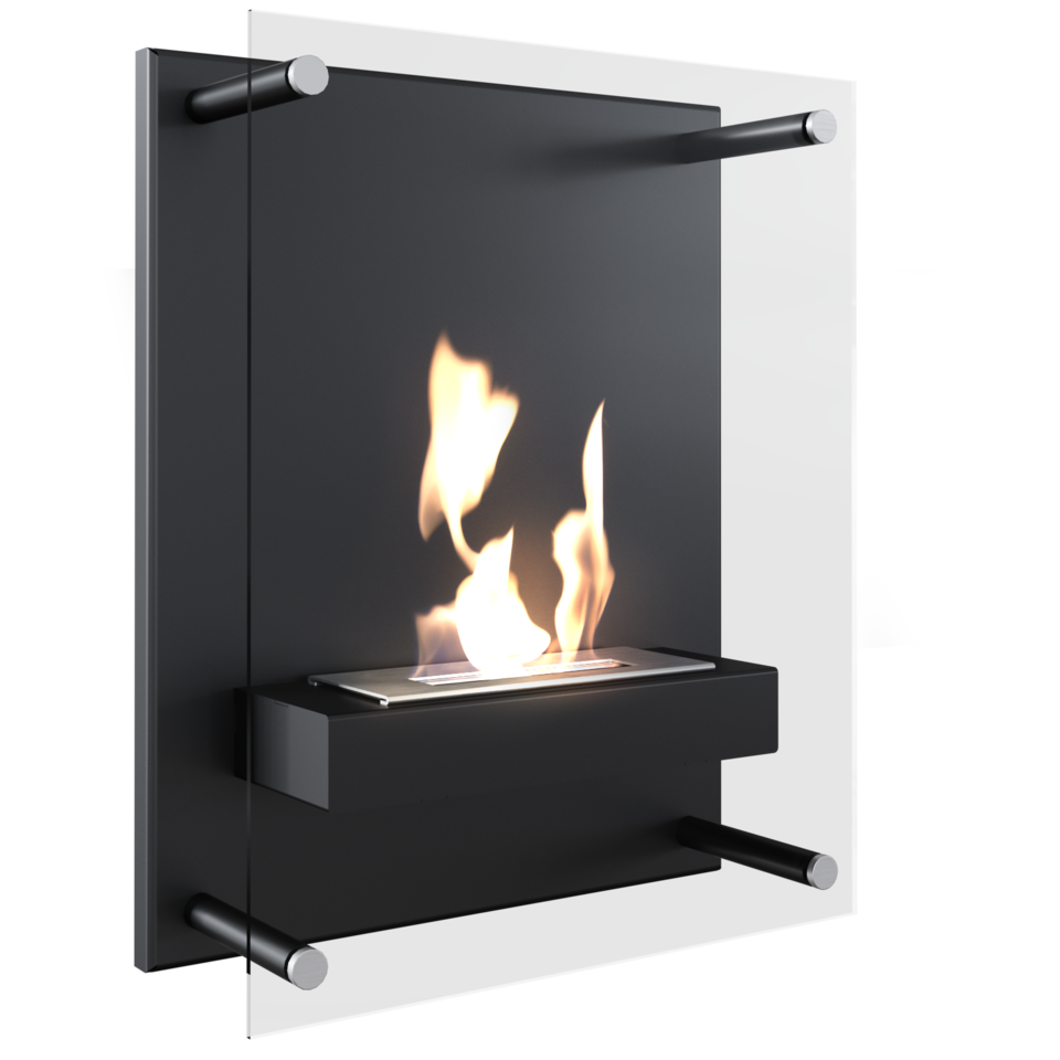 Biokominek GLASS czarny