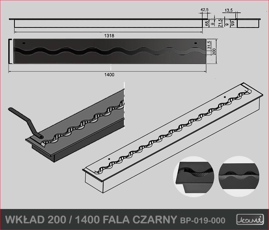 wkładka 200 x 1400 Fala Kami