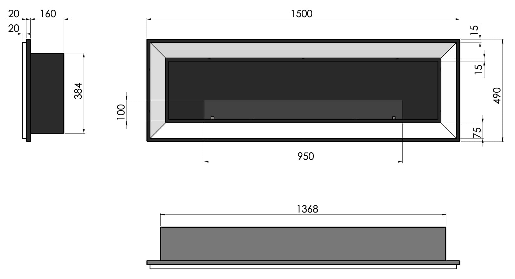 Simplefire Frame 1500 wymiary