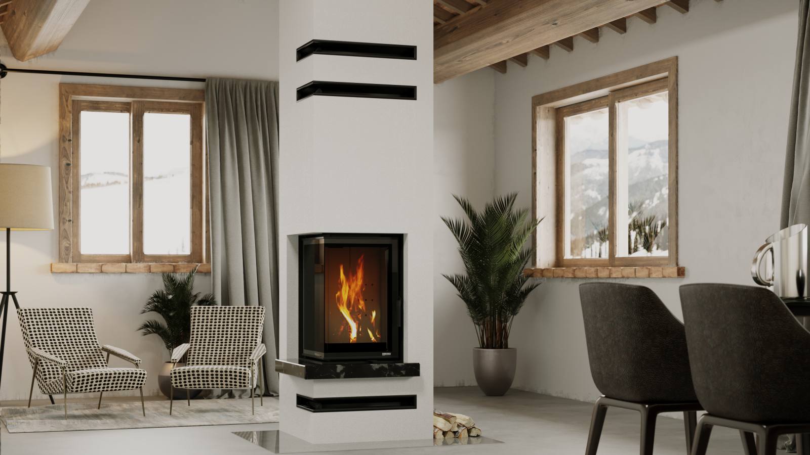 Kominek Intra V w salonie