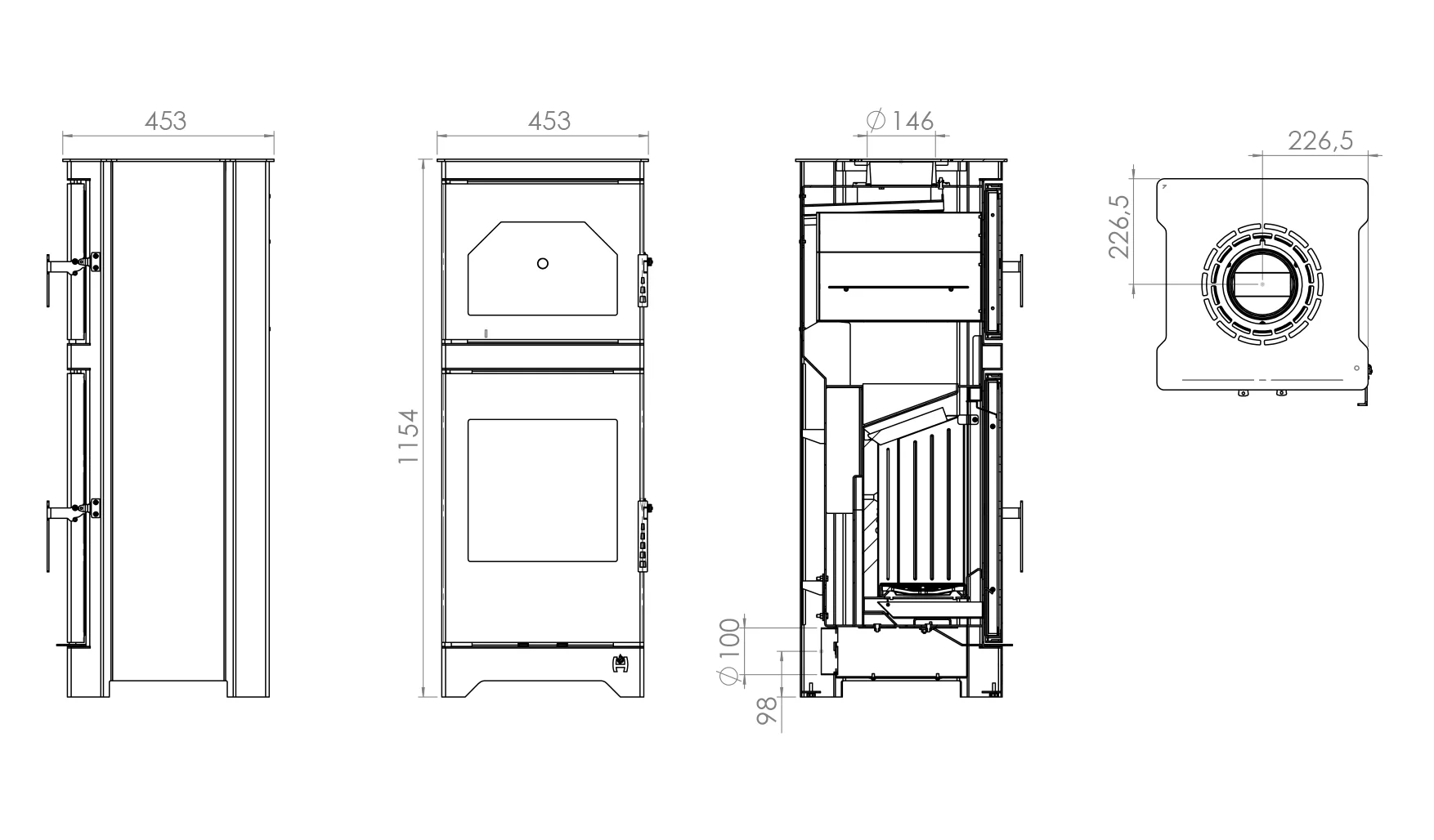Lynx O piecyk z piekarnikiem wymiary