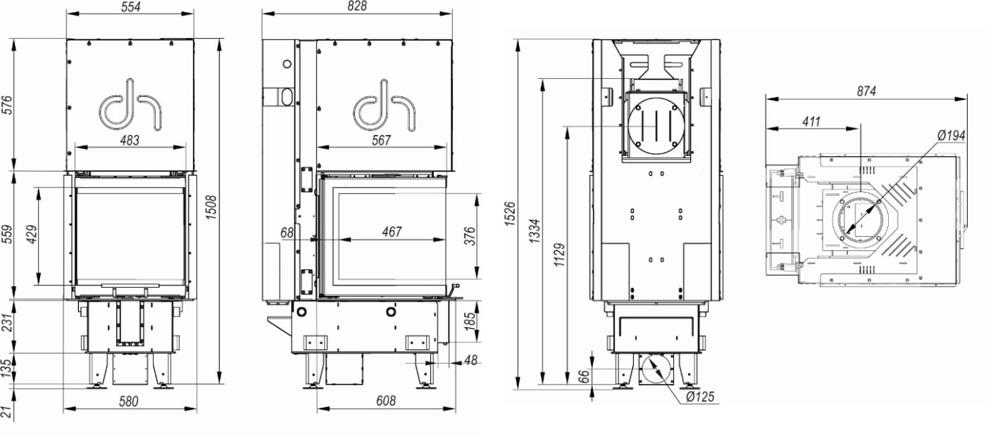 Wymiary Defro XSM U G