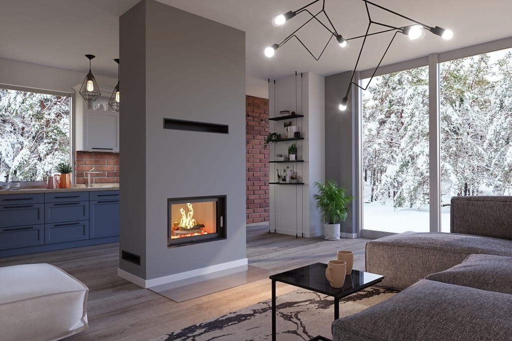 Kominek Heatro 69 H w zabudowie