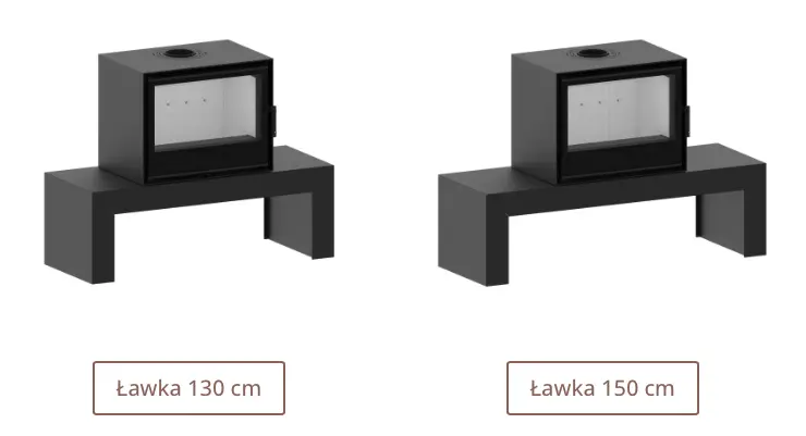 Szerokości ław w kominku CF700