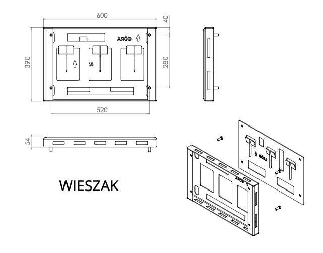 Wieszak kominka CF700-4