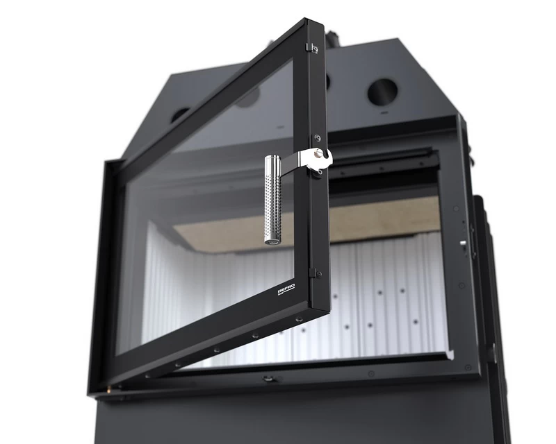 kominek defro Intra M, uchylone drzwi