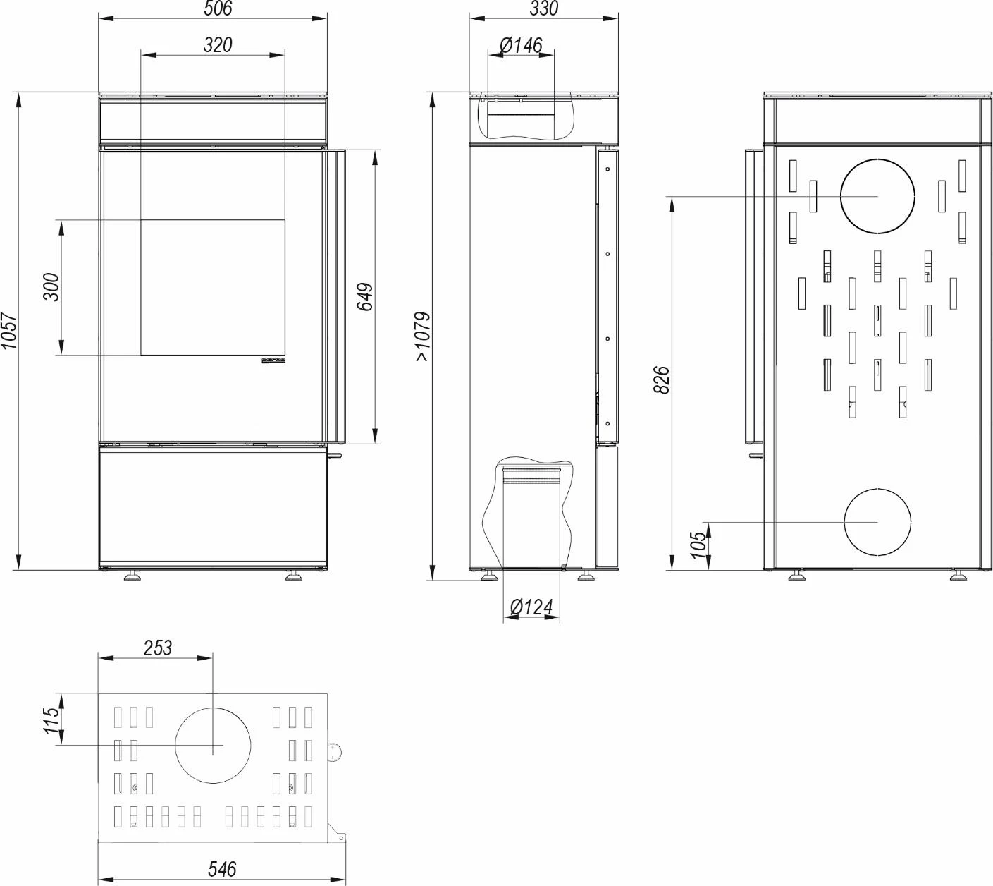 Defro Cube Mini 2.0 - schemat i wymiary
