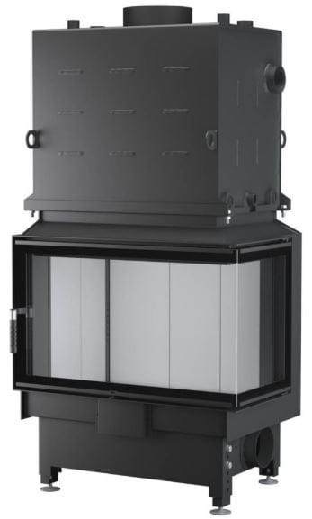 Wkłady kominkowe wodne Kominek z płaszczem wodnym Nemo 4B/24 Topeco 21 kW Narożny