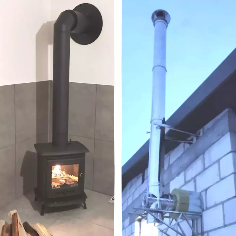 Montaż piecyka Kawmet P10 EKO i komina Poujoulat Dualinox – Realizacja Extrakominki.pl